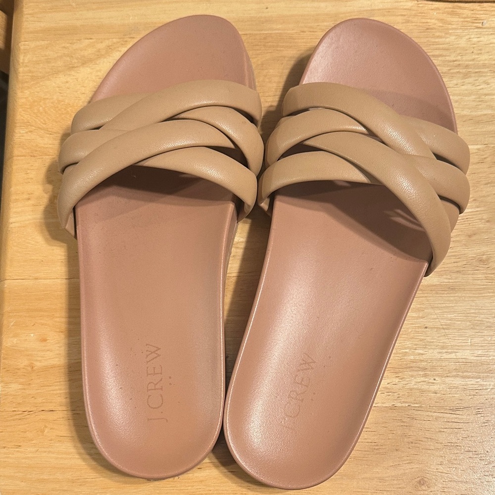 New J. Crew Women's Beige Crisscross Sandals - size 6.5-7